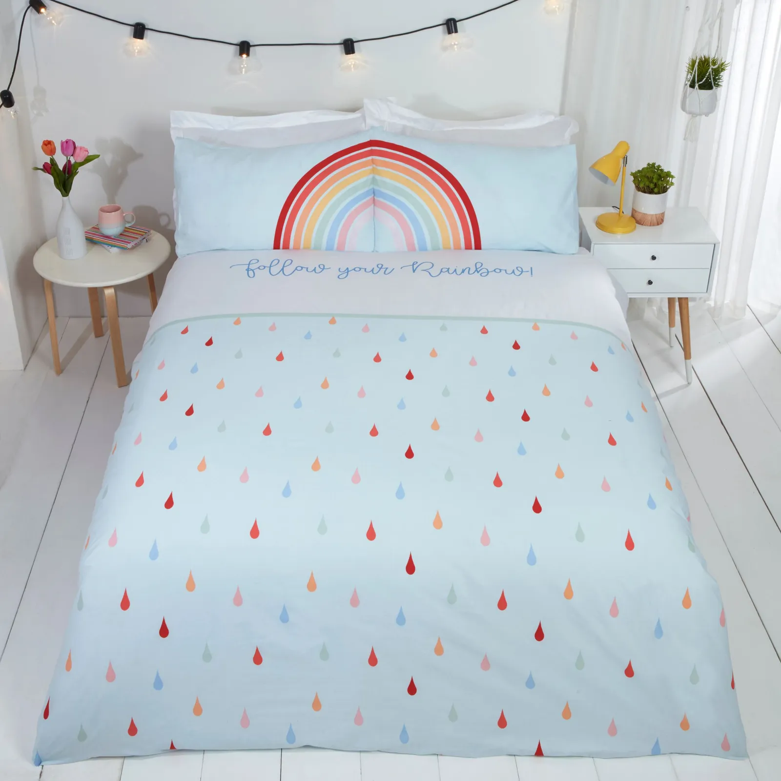 Rapport Home Follow Your Rainbow Polycotton Duvet Cover with Pillowcase