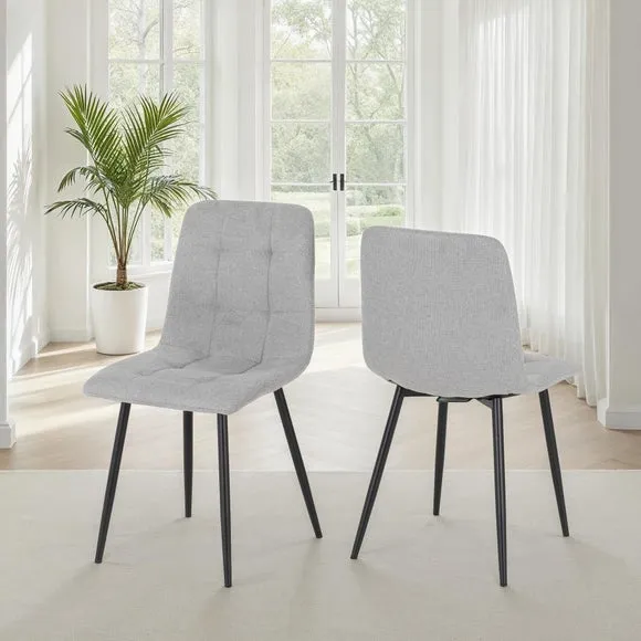 Fenton Set of 2 Dining Chairs, Fabric