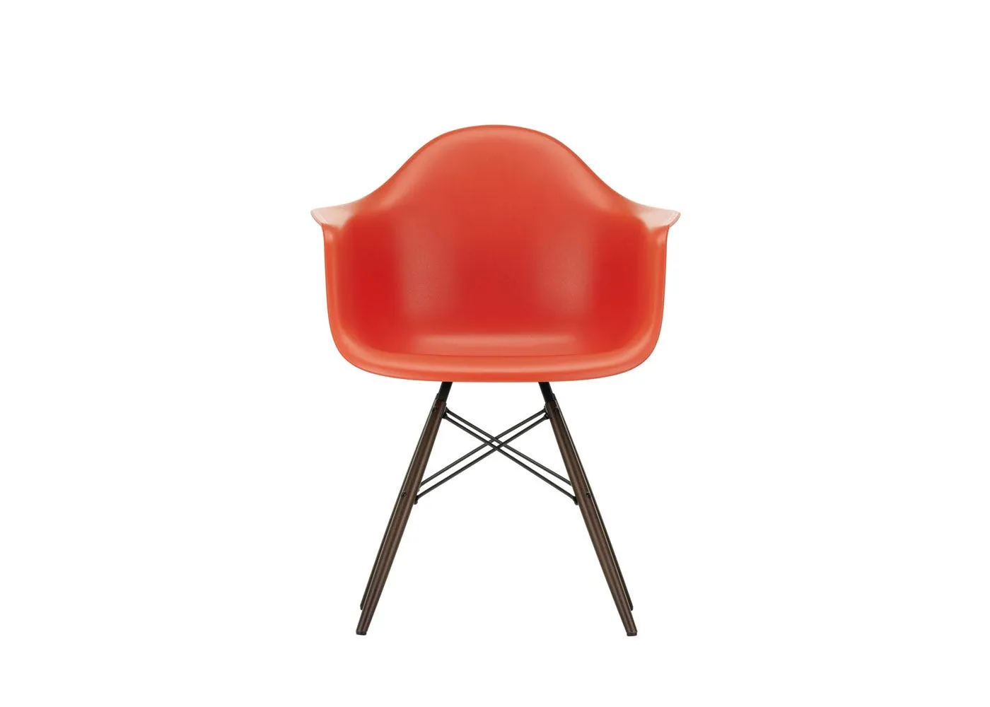 Vitra Eames DAW Armchair New Height Poppy Red Dark Maple 1