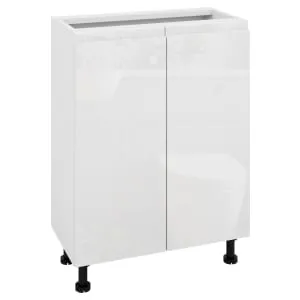 Wickes Lakemoor Gloss White Slimline Depth Base Unit - 500mm