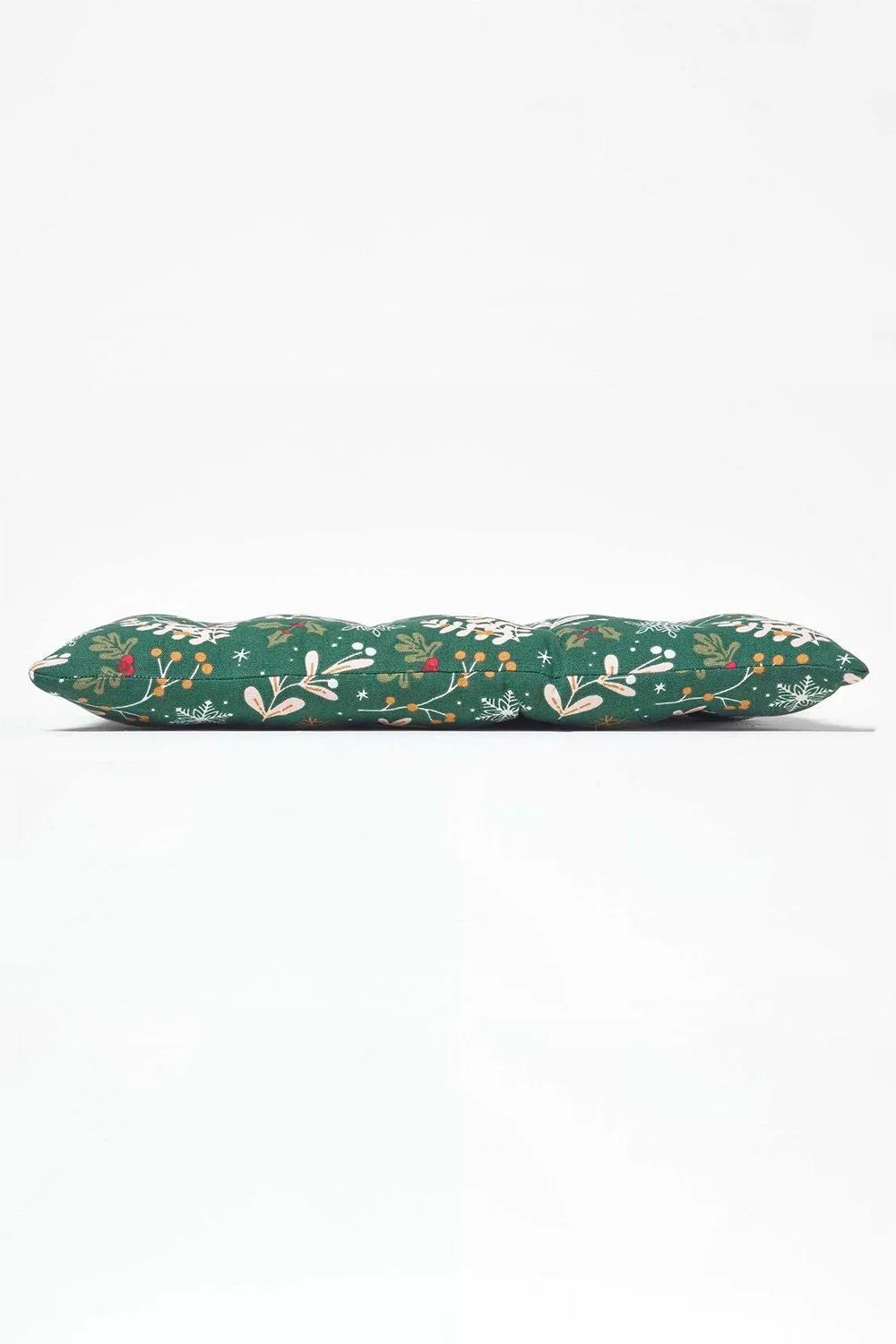 Homescapes 4 Pack Seat Pads Luxury Cotton Christmas Forest Indoor Outdoor Cushion in Green 5