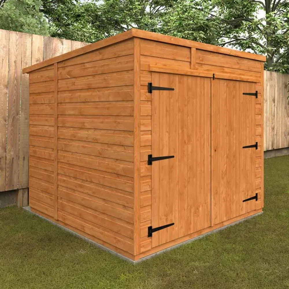 Buttercup Farm 6x6 Flex Pent Bike Store 12mm Flex - L183.8 x W175 x H179.1 cm in Burnt Orange 2