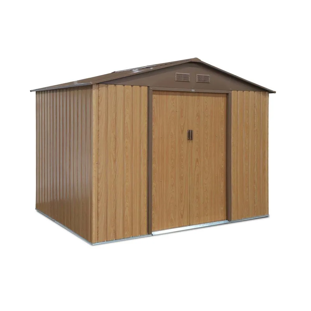 sweeek Metal garden shed 5.29m² with anchoring kit in Brown 2