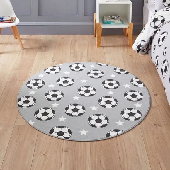 Catherine Lansfield Kids Football Stars Circle Rug