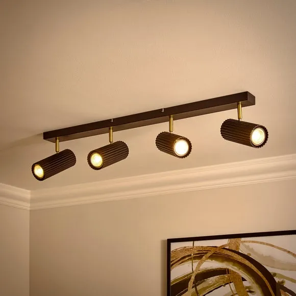 Georgi Industrial Ribbed 4 Light Adjustable Semi Flush Spotlight Bar 2