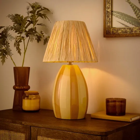 Mirabelle Oval Striped Table Lamp 2