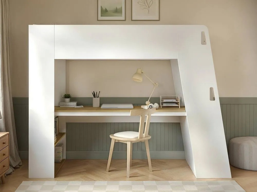 Flair Fern Staircase High Sleeper White & Oak 2