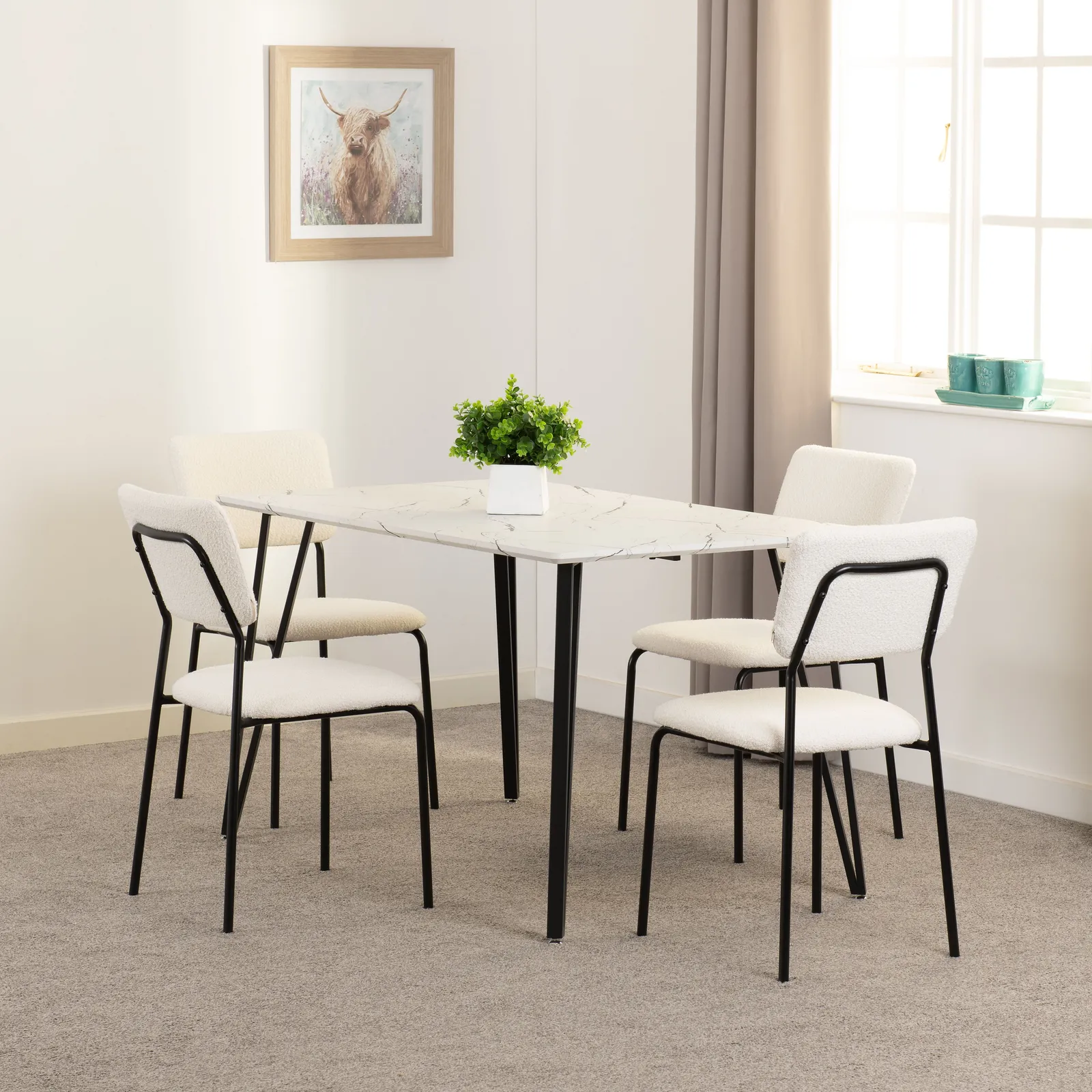Seconique Marlow & Sheldon Dining Set in Ivory 1
