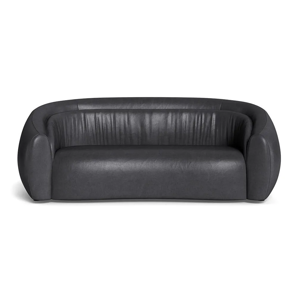 Heal's Flora 3 Seater Sofa Linea Leather Black 1