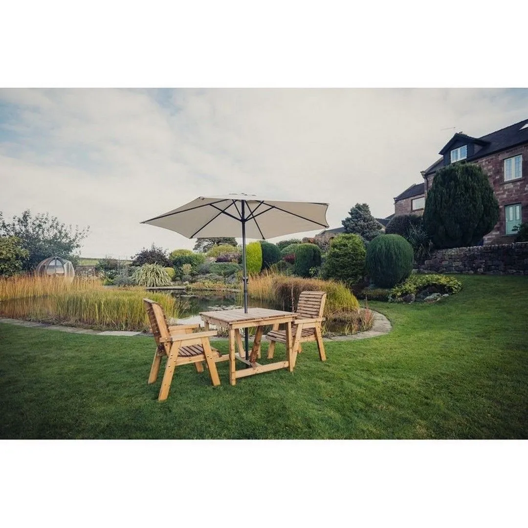 Churnet Valley Garden Furniture Ltd Valley 2 Seat Bistro Set - Min Assembly Required - Set of Cushions Inc in Brown 3