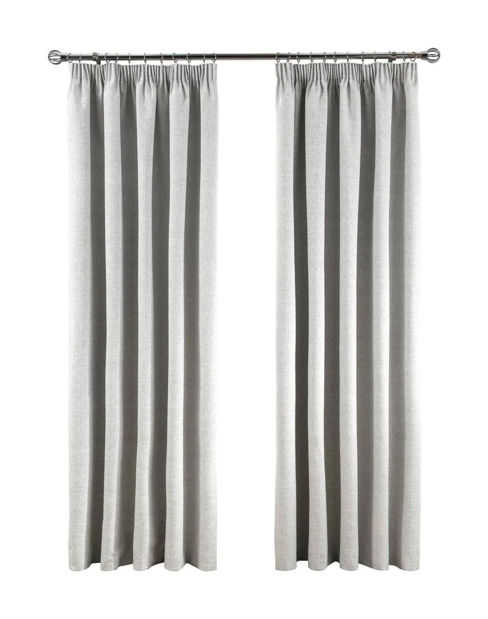 Smart Living Textured Rib Weave Pencil Pleat Blackout Curtains - 2 Panels in Grey 4