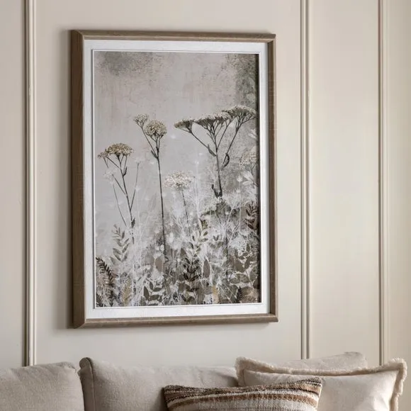 Cedar and Sage Minimalist Floral Framed Canvas
