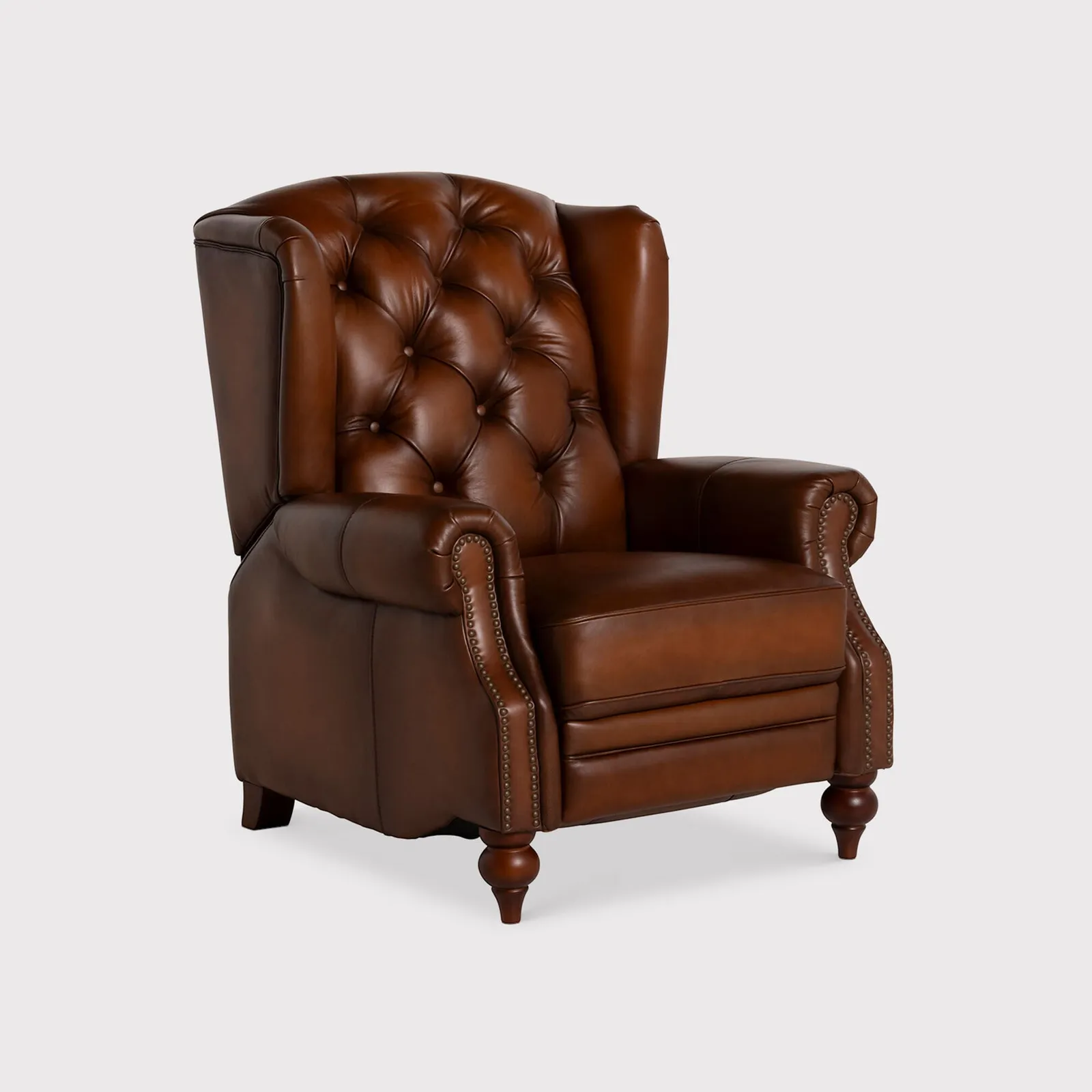 Ullswater Power Recliner Wing Recliner Chair, Brown Leather | Barker & Stonehouse