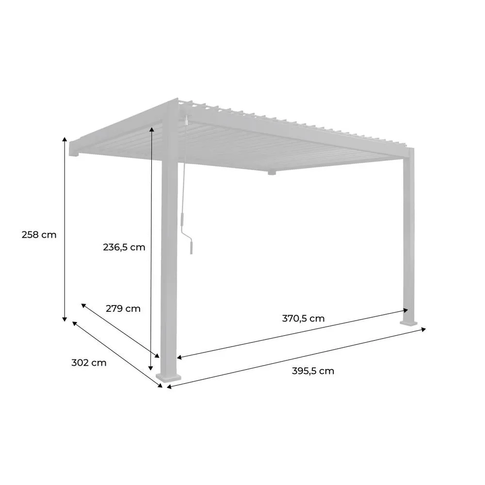 sweeek Lean to pergola with louvered roof aluminium 4 x 3m in Beige 4