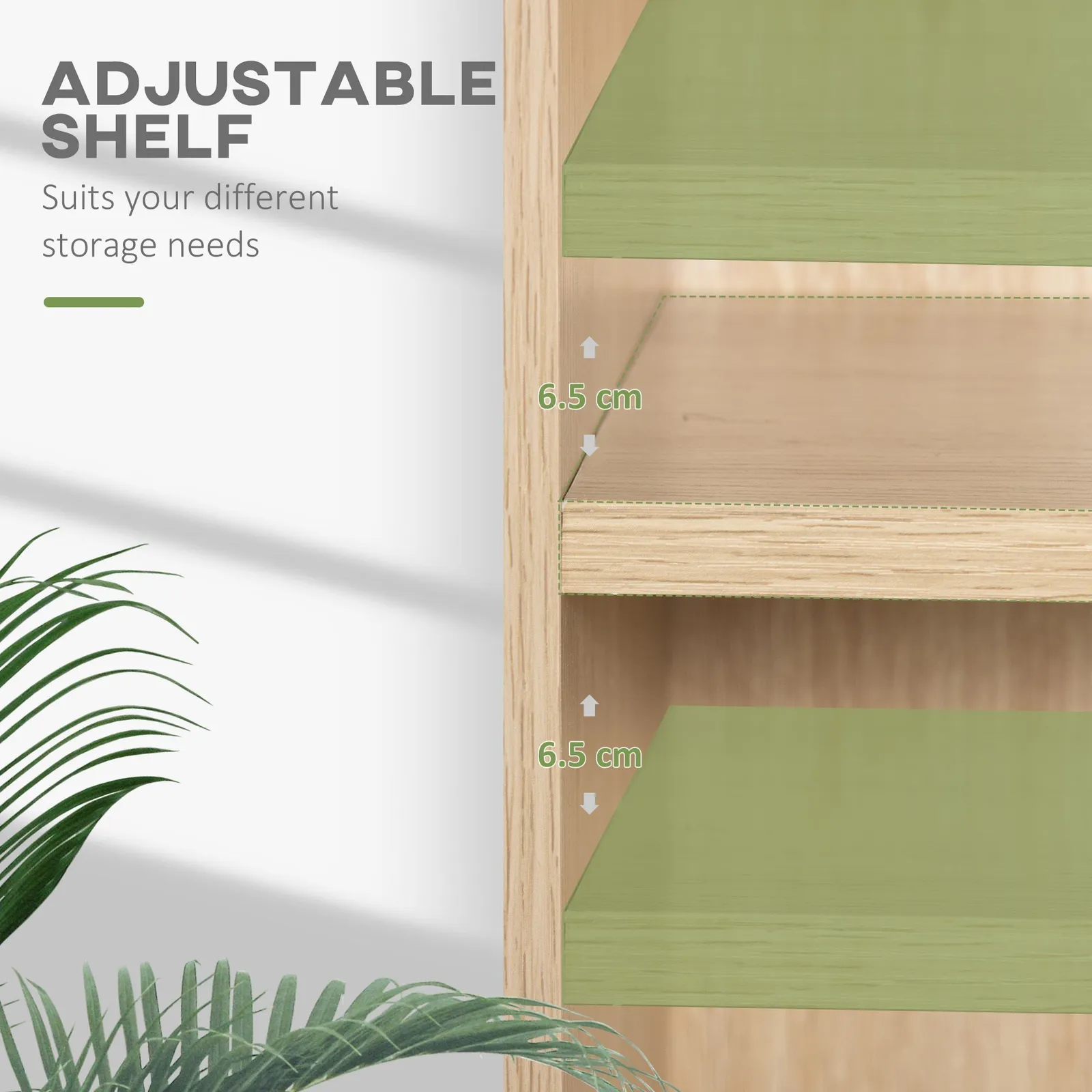 HOMCOM Bookshelf Display Storage Shelf with 2 Compartments for Study in Natural 4