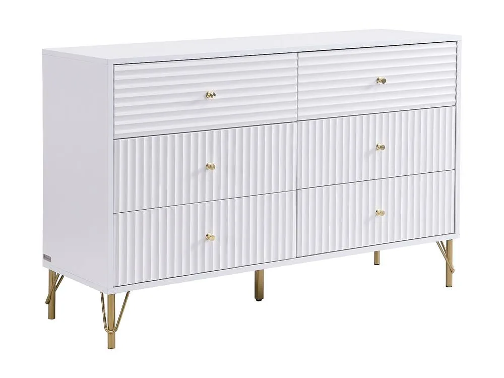 Vente-unique 6-Drawer Chest Of Drawers - White - LOUREO 4
