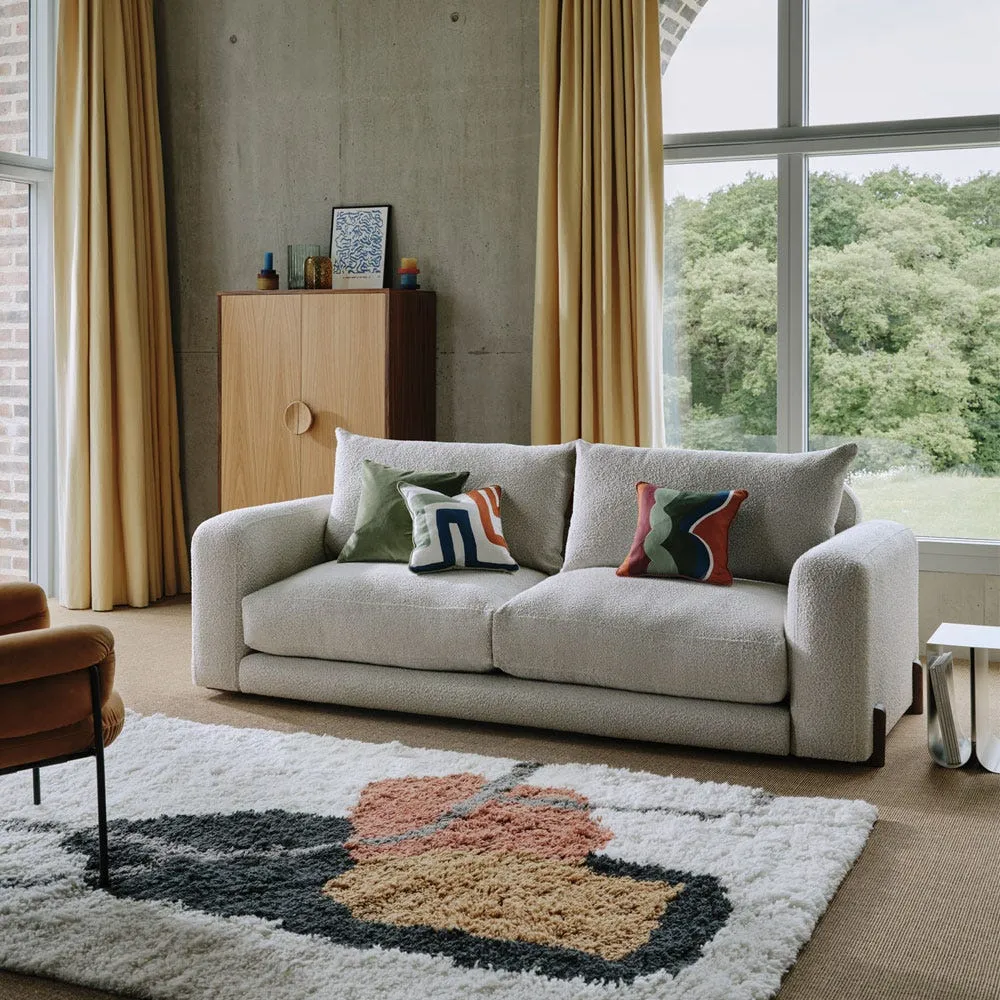 Heal's Nuvola 2 Seater Sofa Smart Velvet Petrol Walnut Stained Feet 3