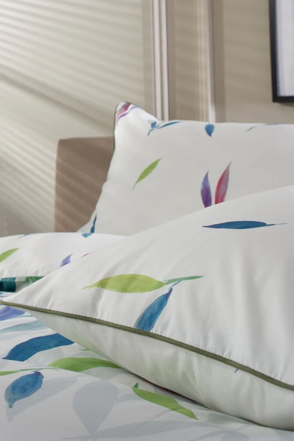 The Lyndon Company Bamboo Leaves 100% Cotton Printed Duvet Set 4