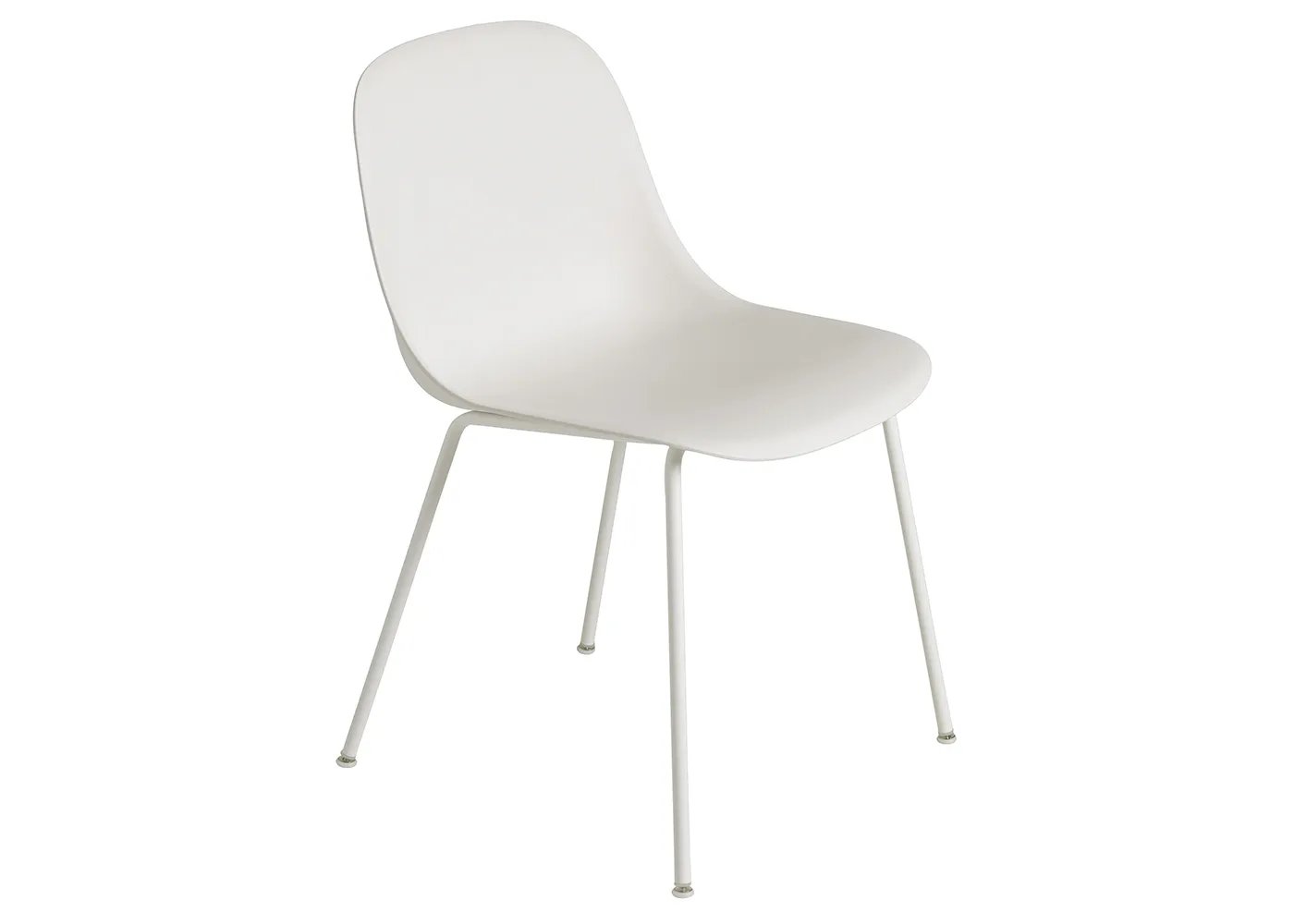Muuto Fiber Side Chair Tube Base Normal Shell Natural White