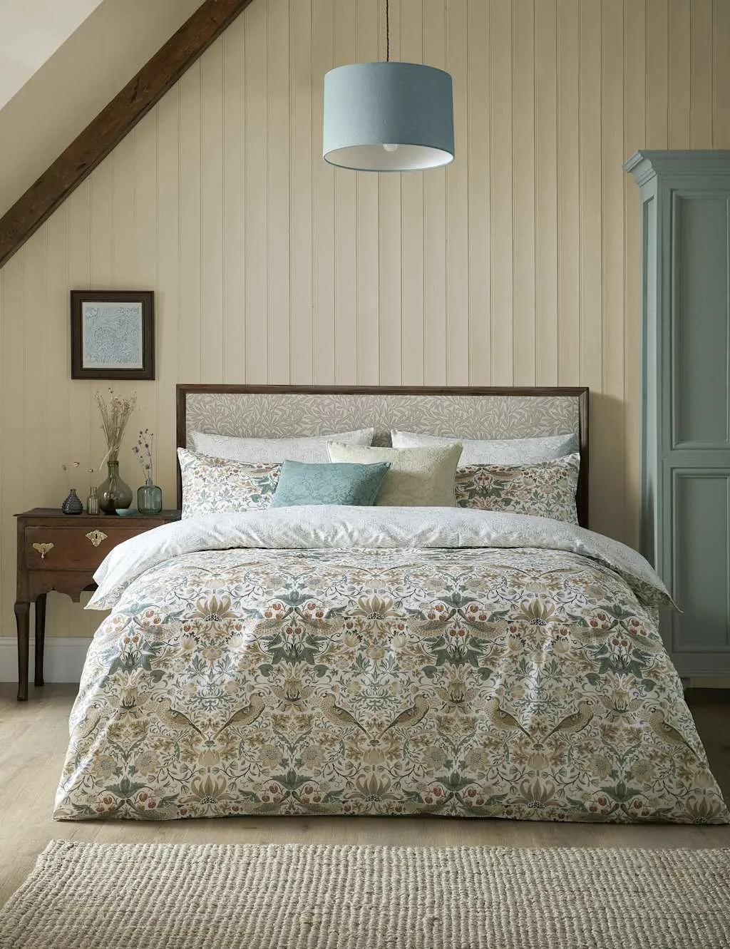 William Morris At Home Pure Cotton Sateen Floral Bedding Set Natural Mix
