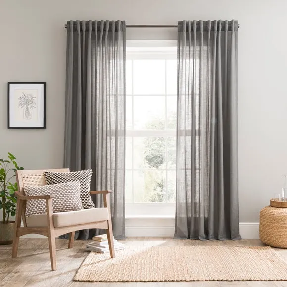 Touch of Linen Unlined Tab Top Curtains 2