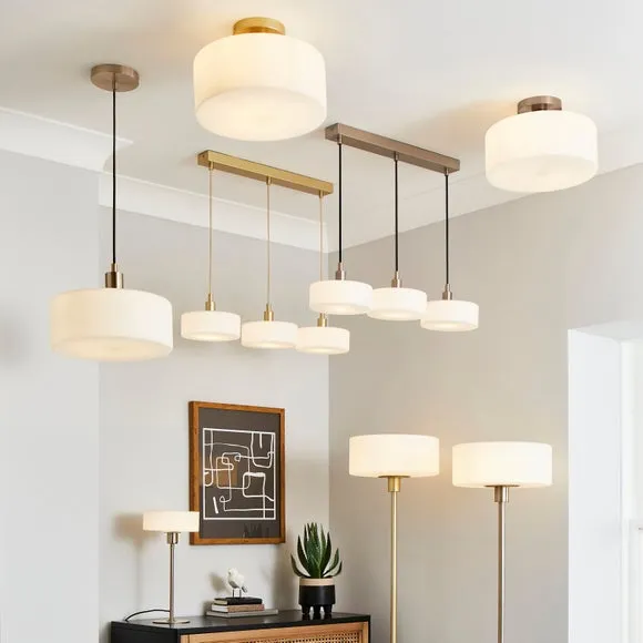 Amelie Opal Glass Flush Ceiling Light 5