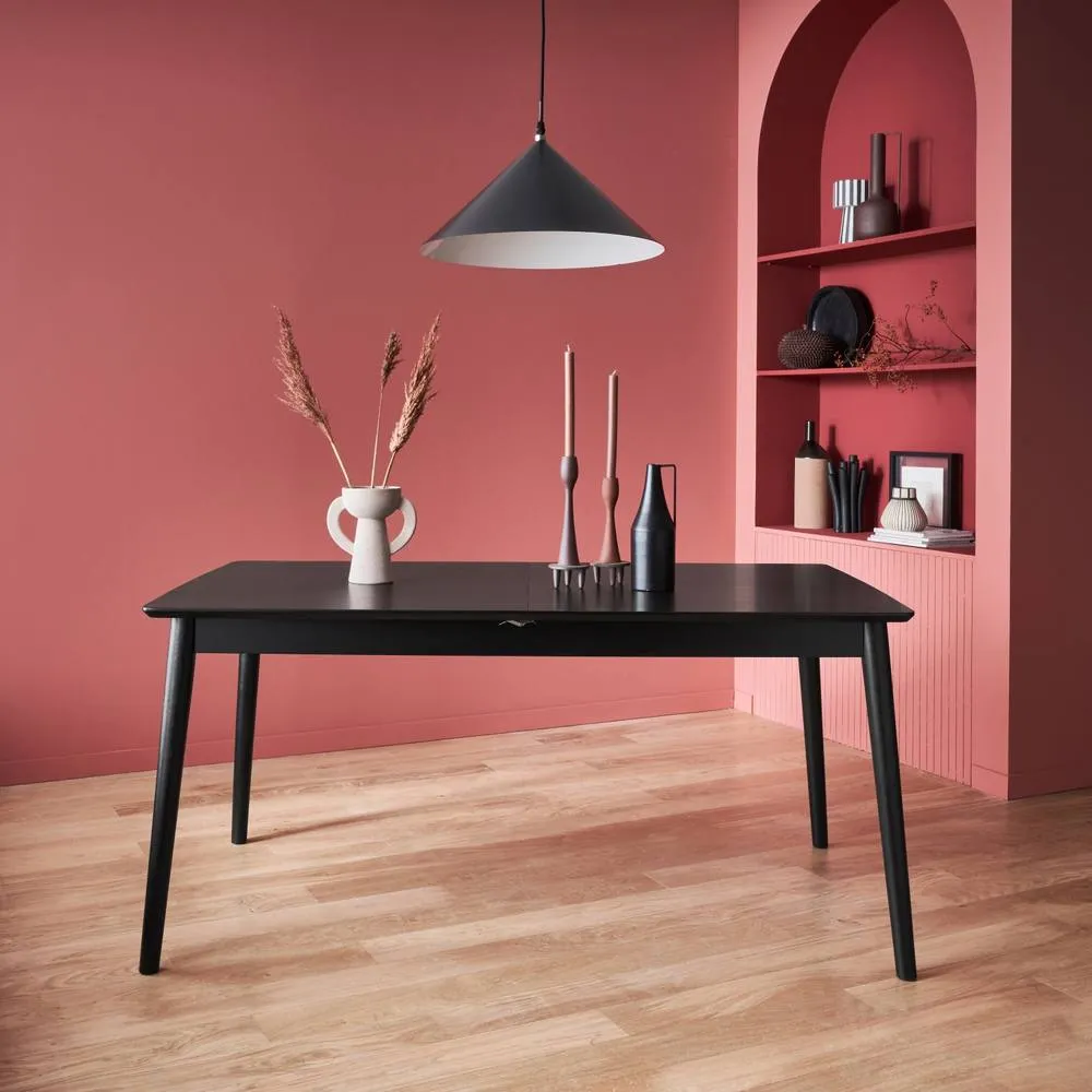 sweeek 6 to 8-seater extendable rectangular dining table in Black