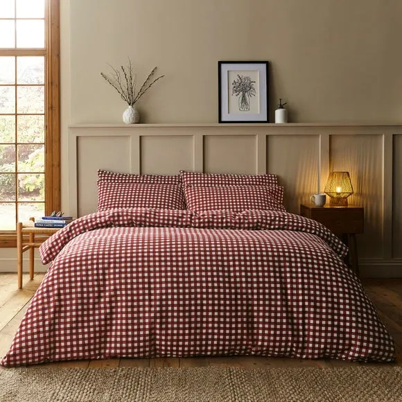 Maeva Gingham 100% Brushed Cotton Duvet Cover & Pillowcase Set