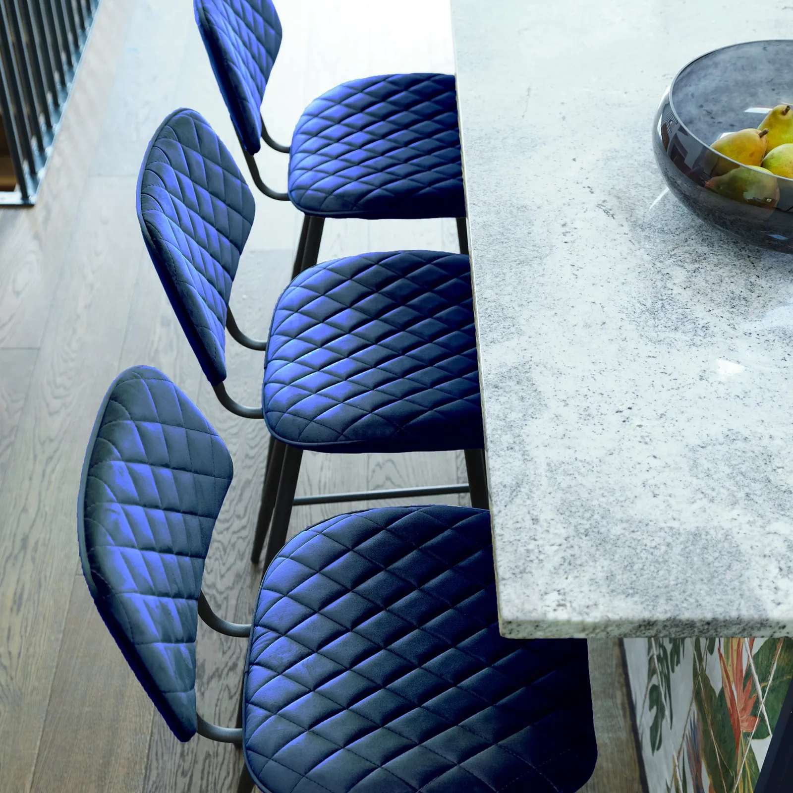 Archer Counter Stool, Blue Velvet | Barker & Stonehouse 2