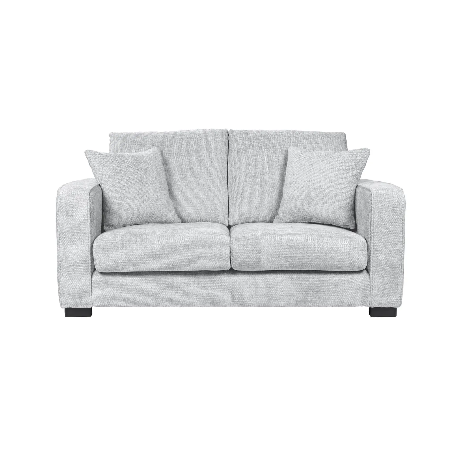 Carson Chunky Chenille 2 Seater Sofa Silver