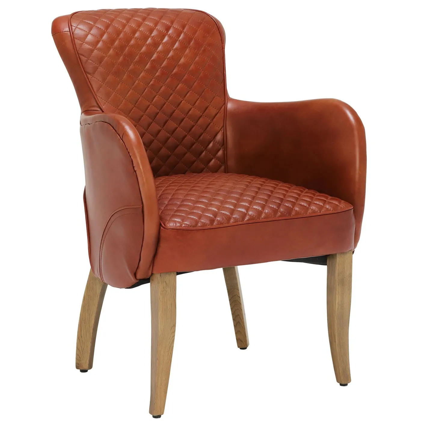 Timothy Oulton Side Saddle Leather Chair, Vagabond Red and Oak