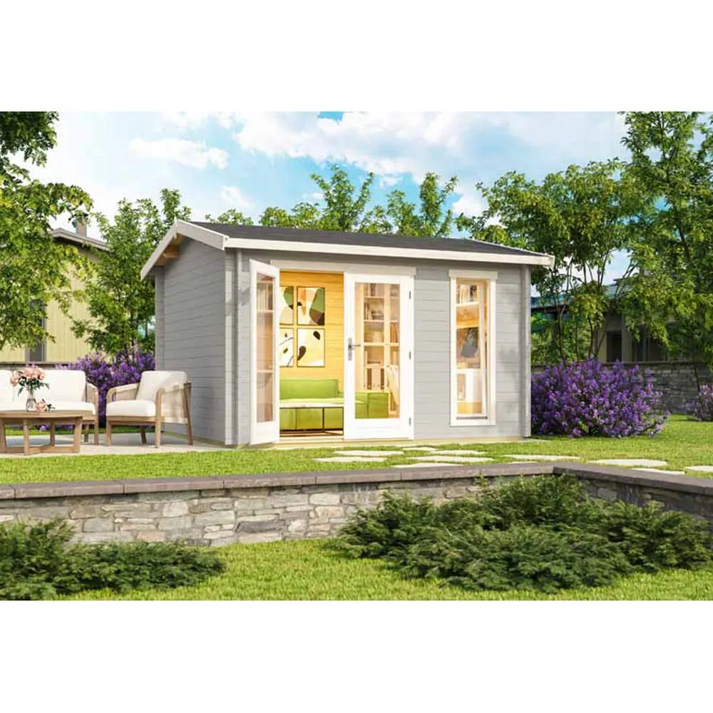 Lasita Maja Ltd Carlisle-Log Cabin, Garden Room, Home Office - L390xW350.8xH245.1 cm in Light Brown 3