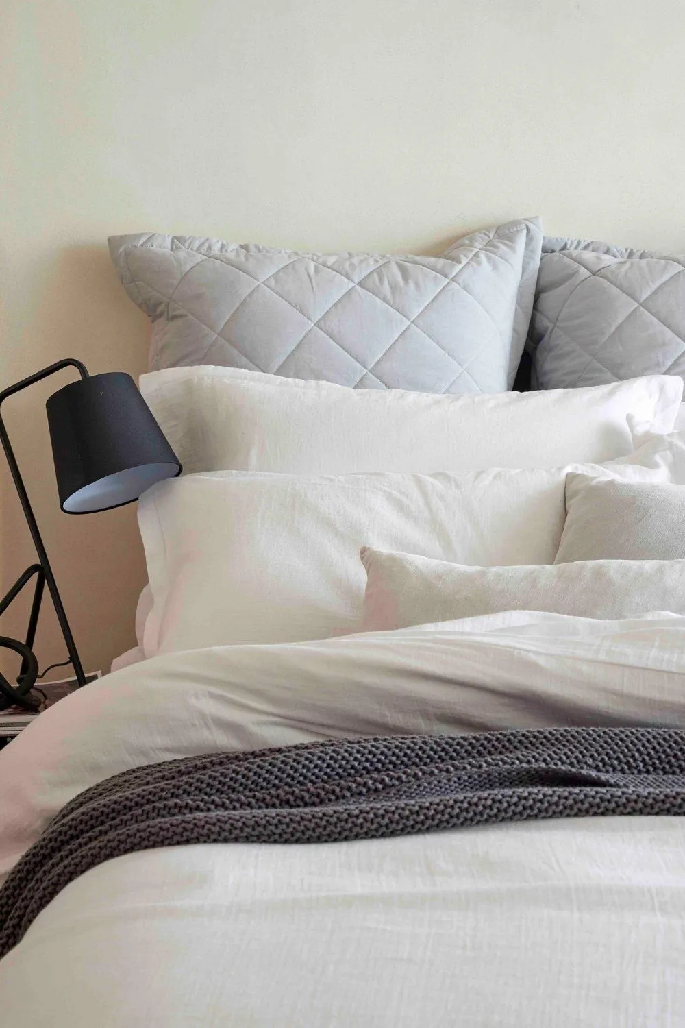 CHRISTY Double Layered Relaxed Retreat Luxury Cotton Duvet Cover Sets in White