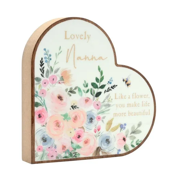 The Cottage Garden Nanna Heart Plaque 2
