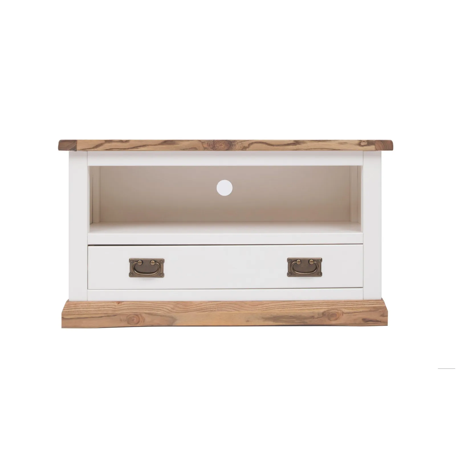 Cabinet Bits Tropea Off-White 1 Drawer TV Cabinet Brass Drop Handle