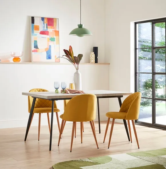 Zuri 4-6 Seater Rectangular Extendable Dining Table, Concrete Effect 4