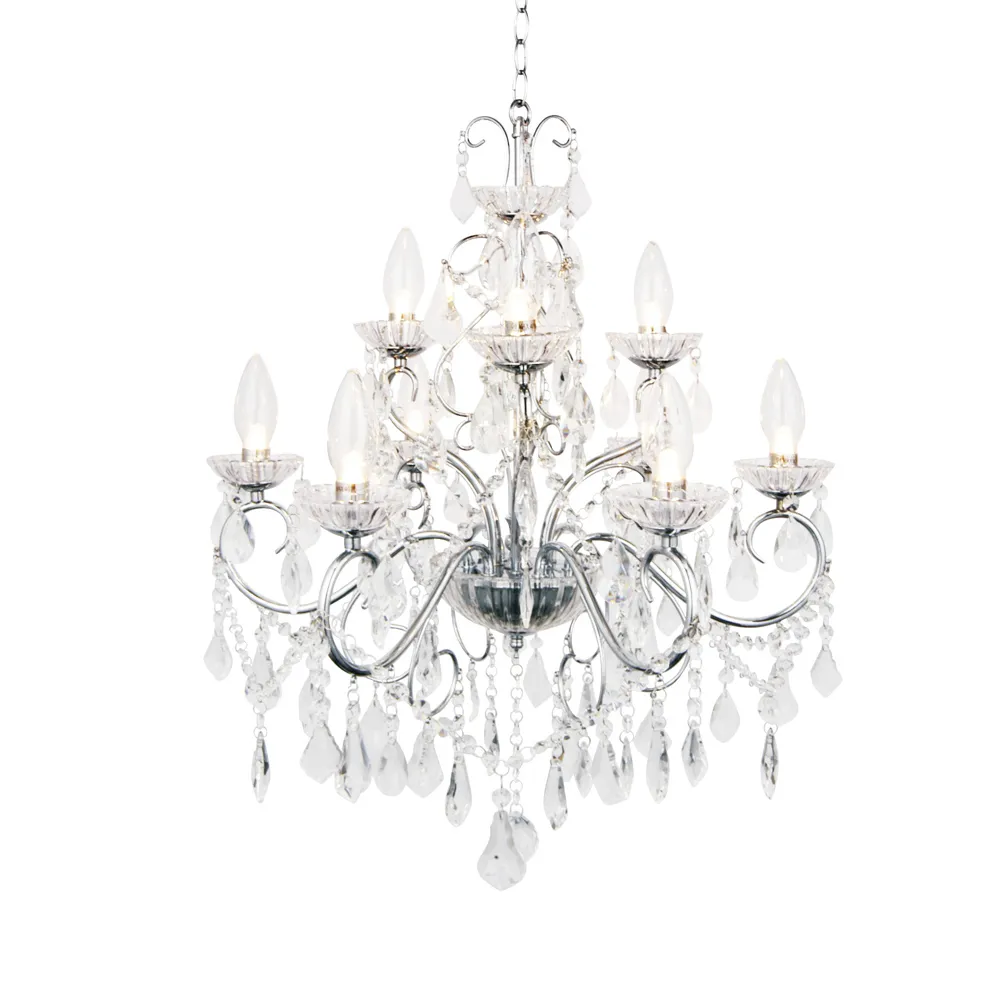 Daphne 9 Light Bathroom Ceiling Pendant, Chrome