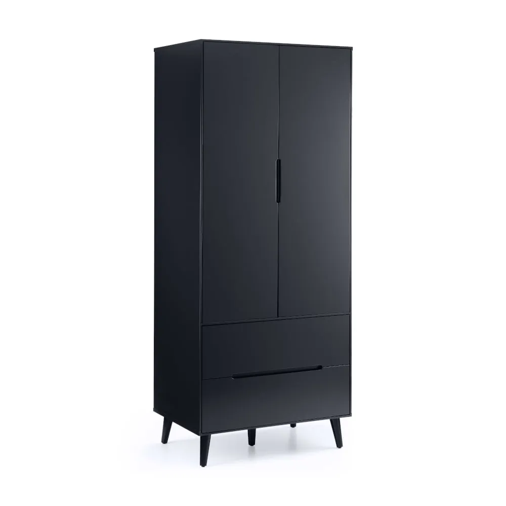 Alicia - 2 Door Combination Wardrobe - Grey - Wooden - Happy Beds 1
