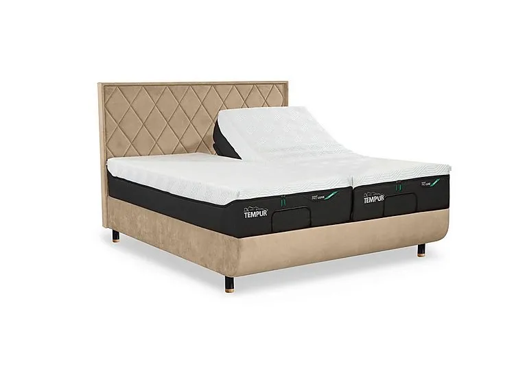 Arc Ergo Smart Base Bed Frame with Quilted Headboard - Super King - Natural Ash
