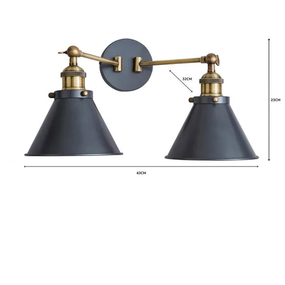 Logan Dual Wall Light Grey 6