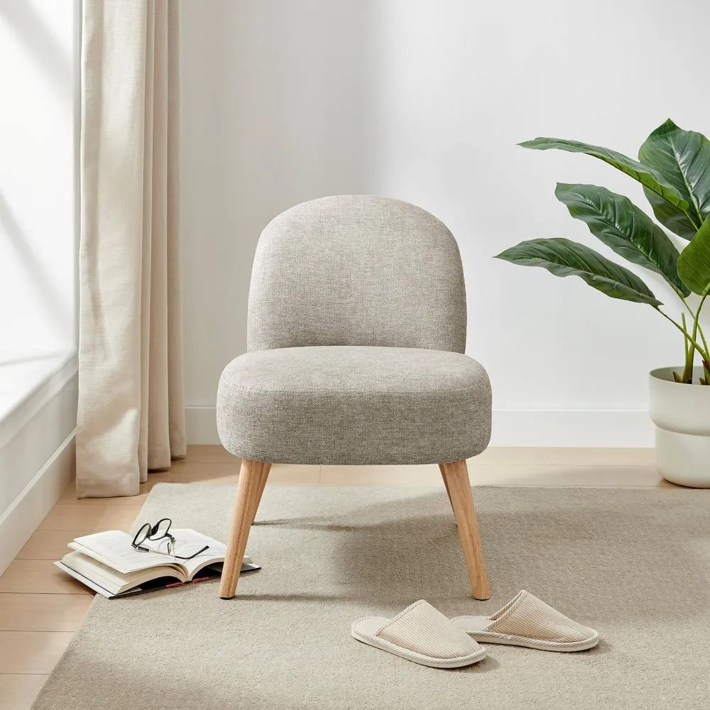 FurnitureboxUK Minnie Fabric Accent Chair in Beige 3