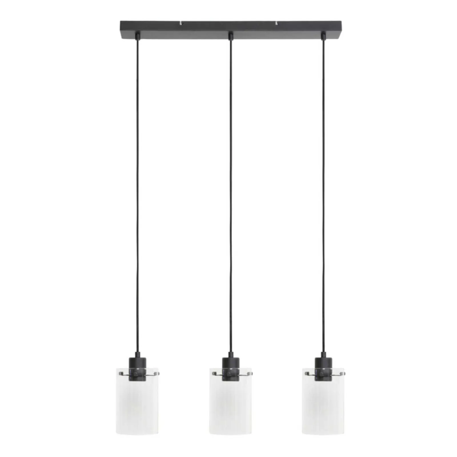 Black Three Drop Pendant Light Glass | Barker & Stonehouse