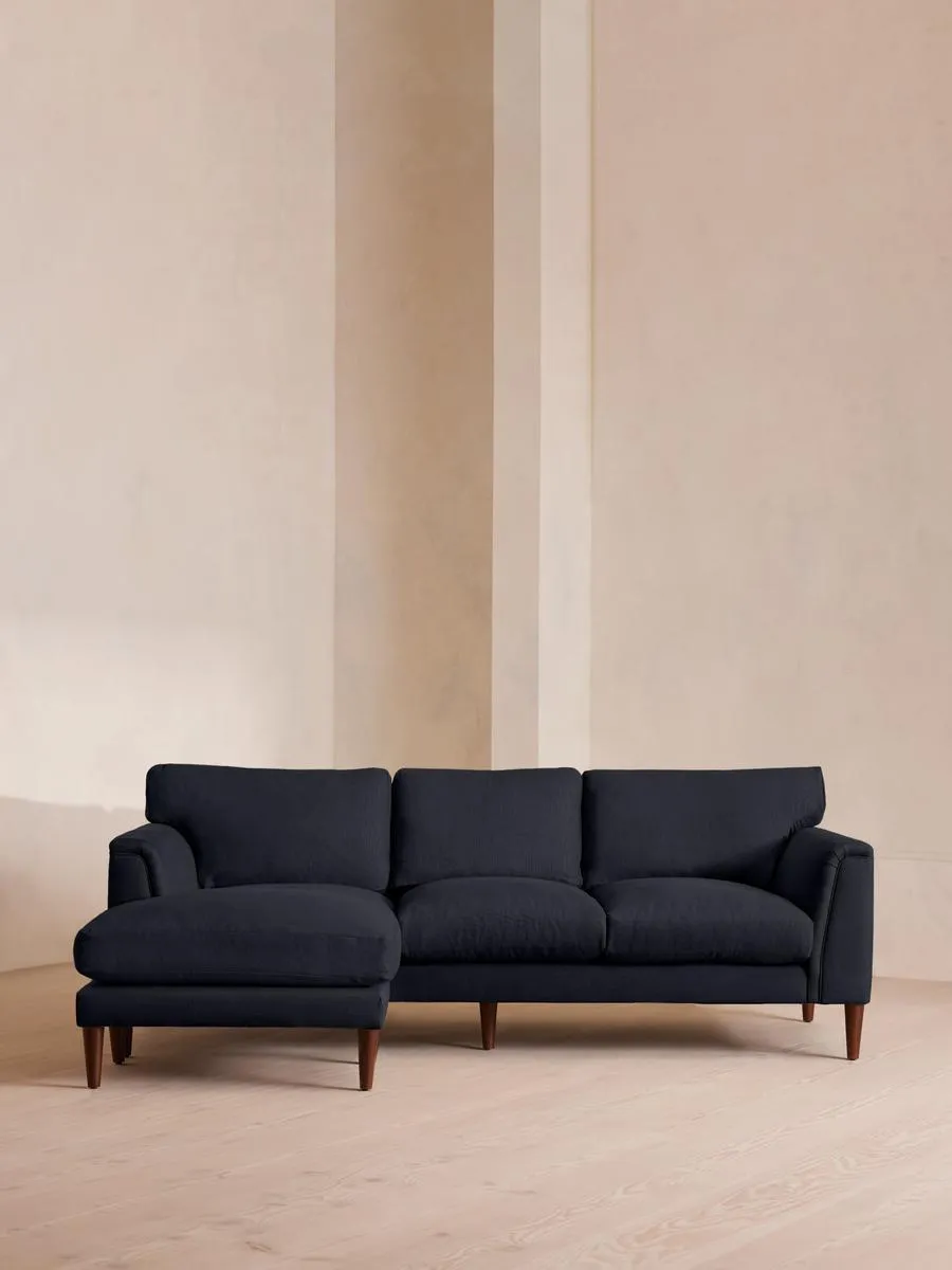 Reya Chaise-end Sofa, Linen, Indigo