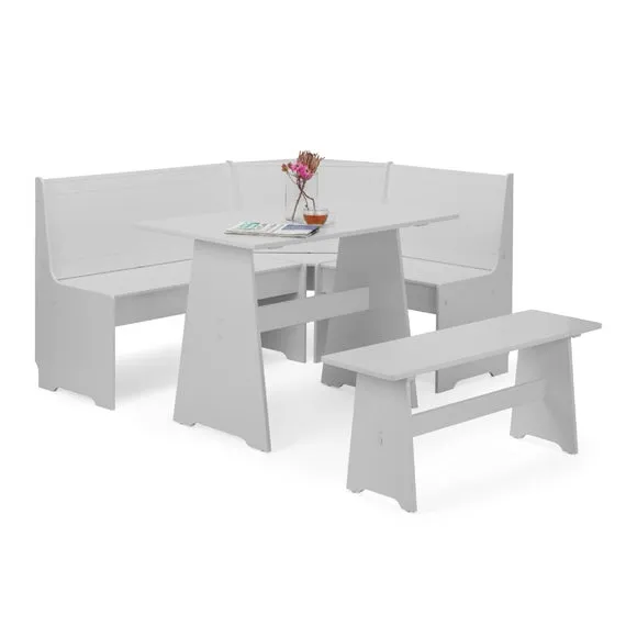 Newport 4 Seater Rectangular Corner Dining Table with Bench 4
