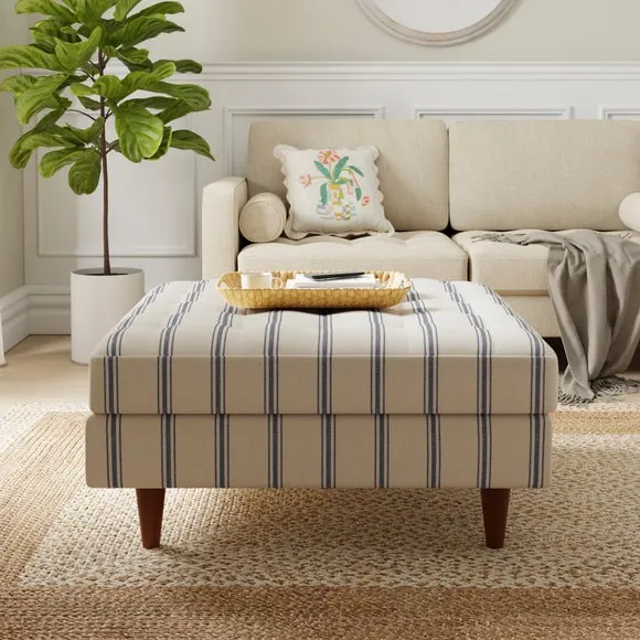 Zoe Folkstone Stripe Square Storage Footstool