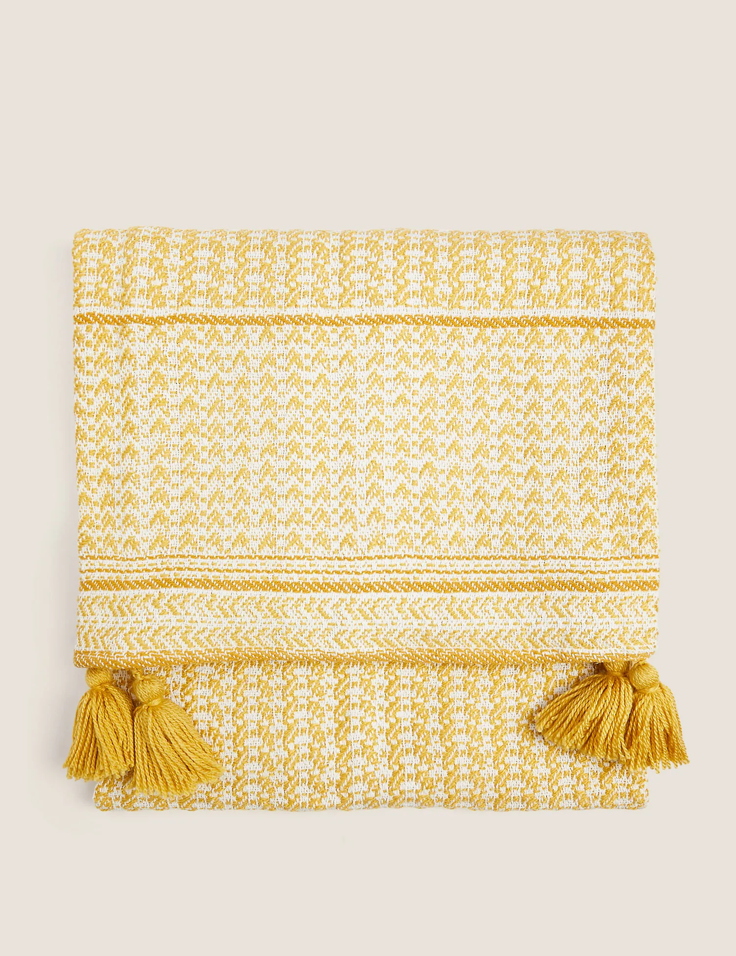 M&S Woven Geometric Throw