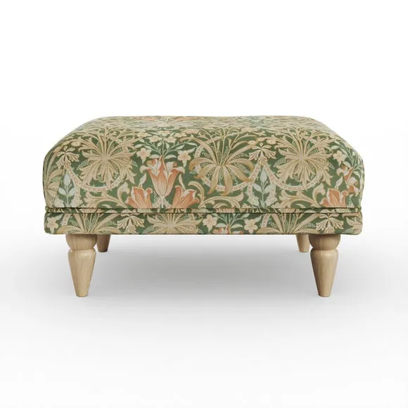 Jolene William Morris Woodland Weeds Print Velvet Footstool 6