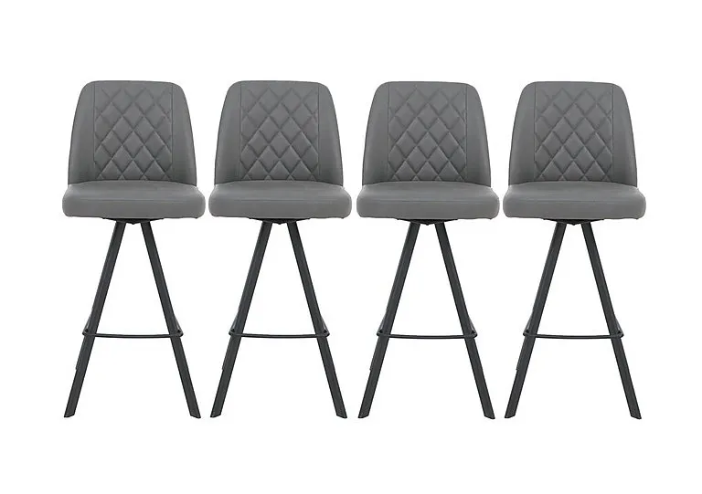 Jupiter Set of 4 Swivel Bar Stools - Grey