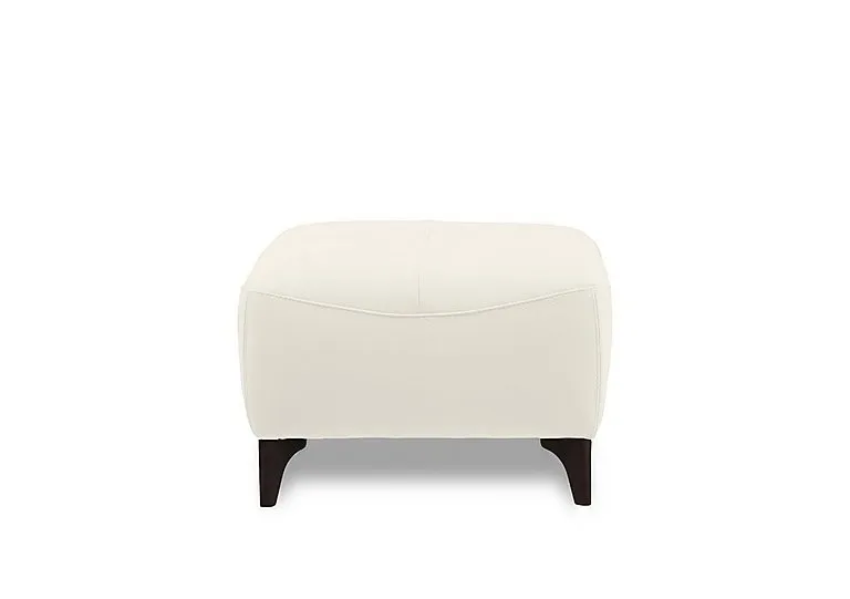 Nicole Leather Footstool - Torello Bianco Puro