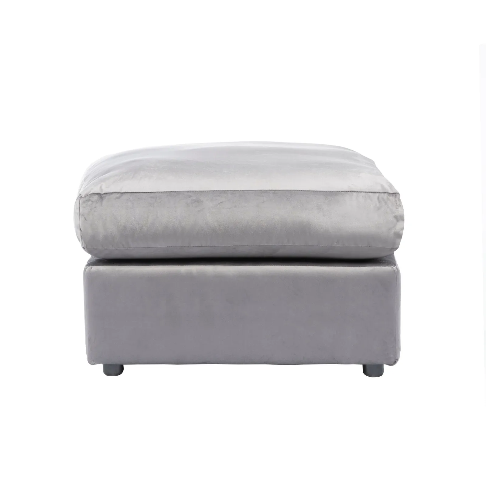 Blake Velvet Footstool Grey
